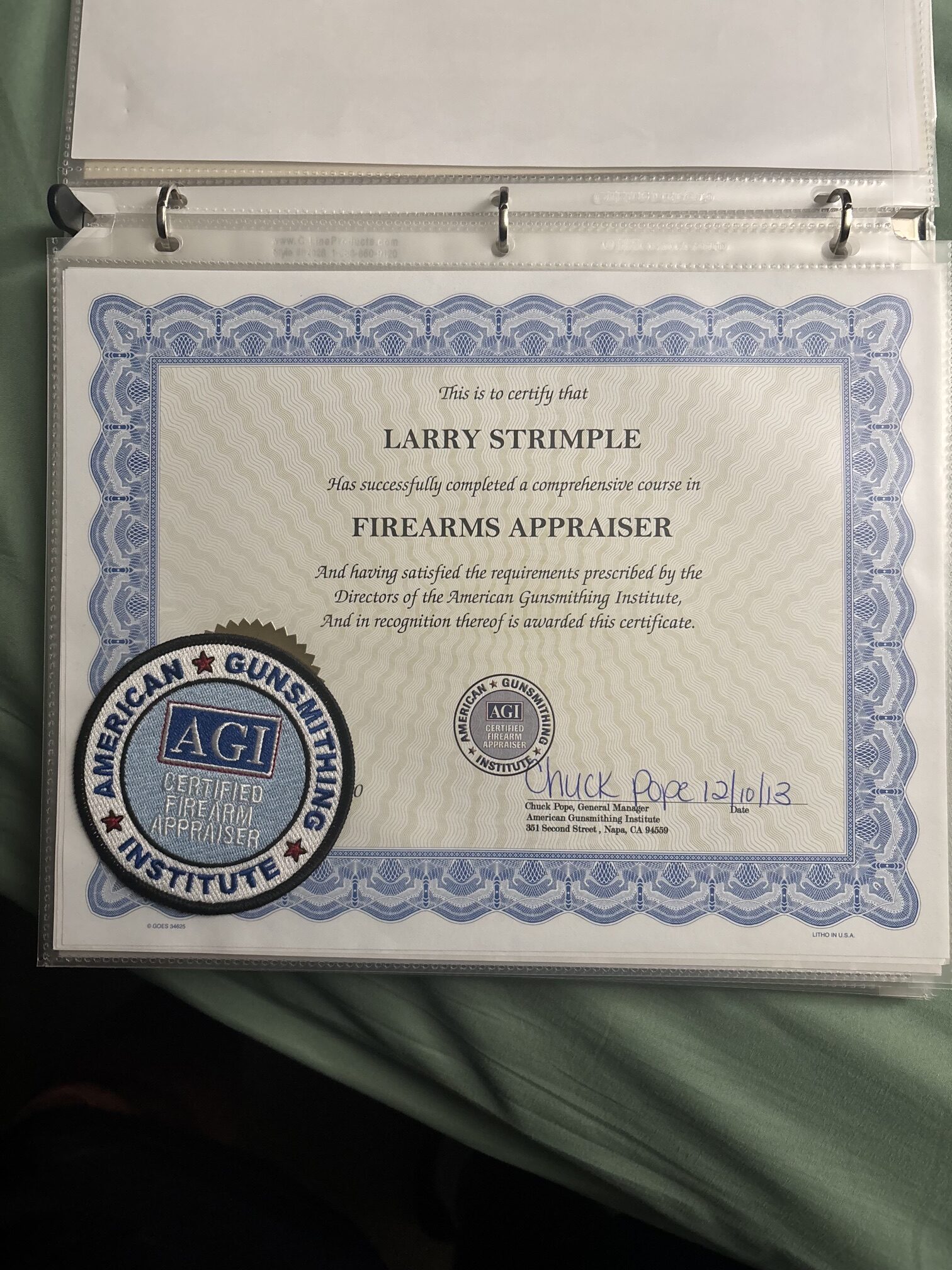 Professional certification document 2