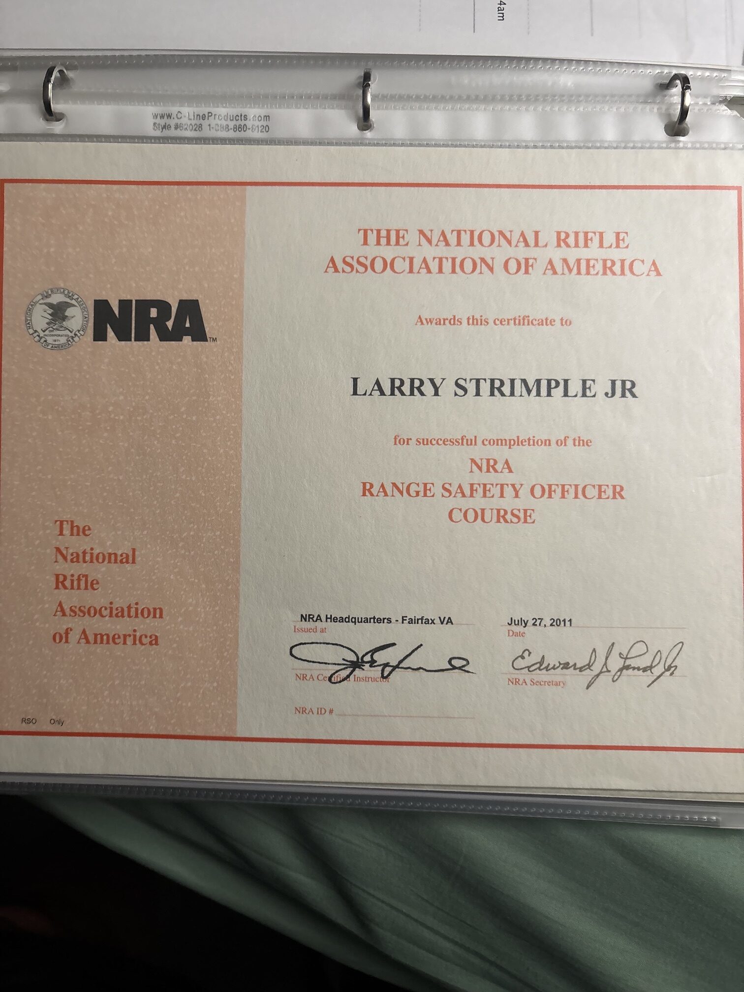 Professional certification document 4