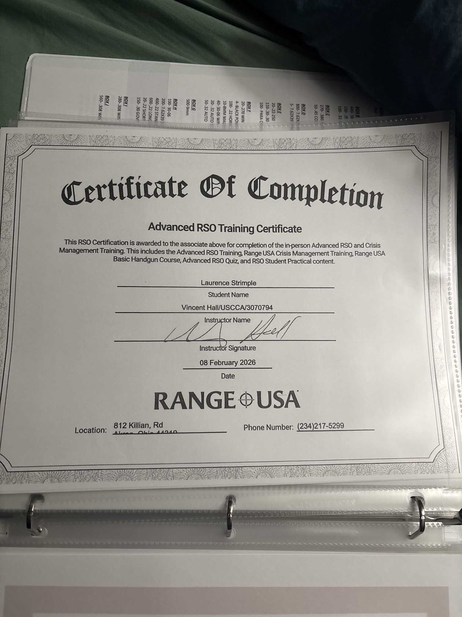 Professional certification document 5